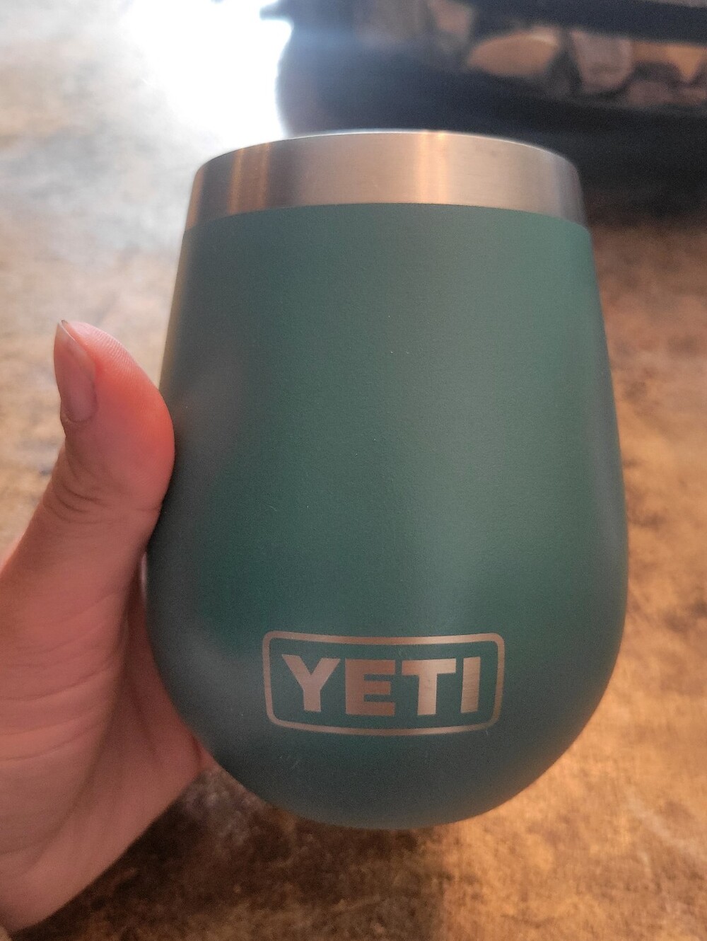 Yeti Teal Insulated Stemless Wine Drink Tumbler. Yeti Products. GUC